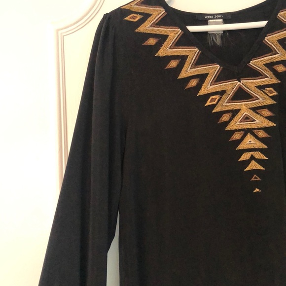 Gold pattern blouse - Picture 3 of 5